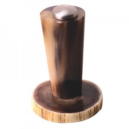 Mood 005 Satin Pewter & Brown Cattle Horn Cabinet Knob