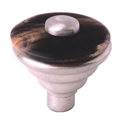 Mood 006 Brown Horn and Pewter Kitchen Knob