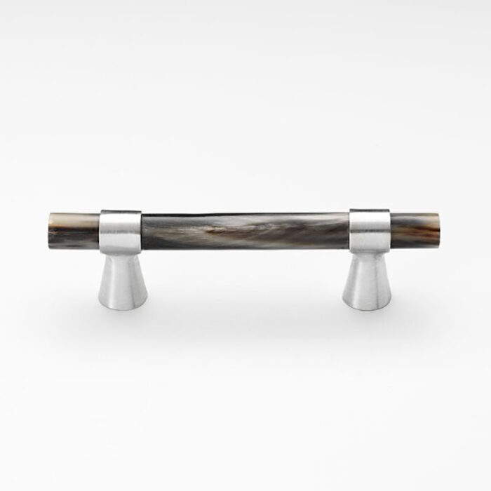 Mood 144 Satin Pewter & Brown Horn Cabinet Pull Handle