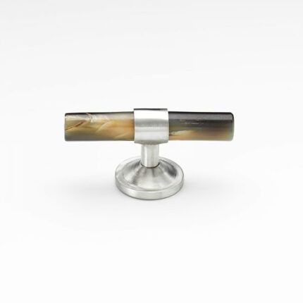 Mood 120 Brown Cattle Horn & Pewter Cabinet Knob
