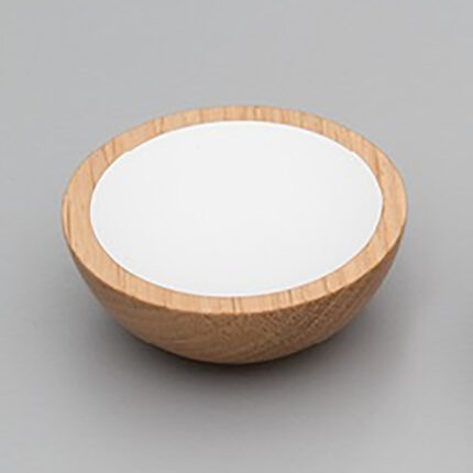 Theo Timber Cabinet Knob Oak Wood & White Ceramic