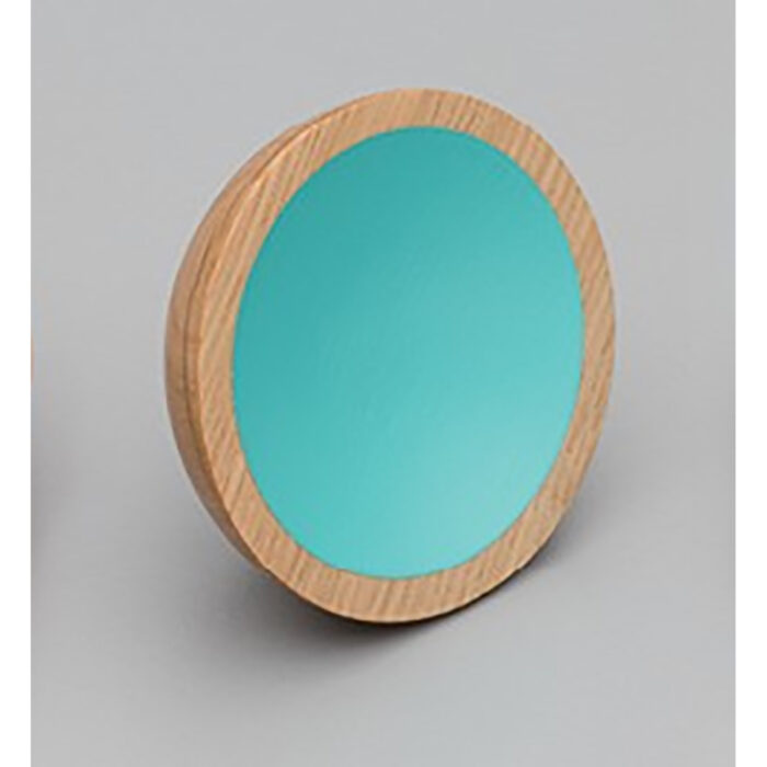 Theo Timber Cabinet Knob Oak & Turquoise