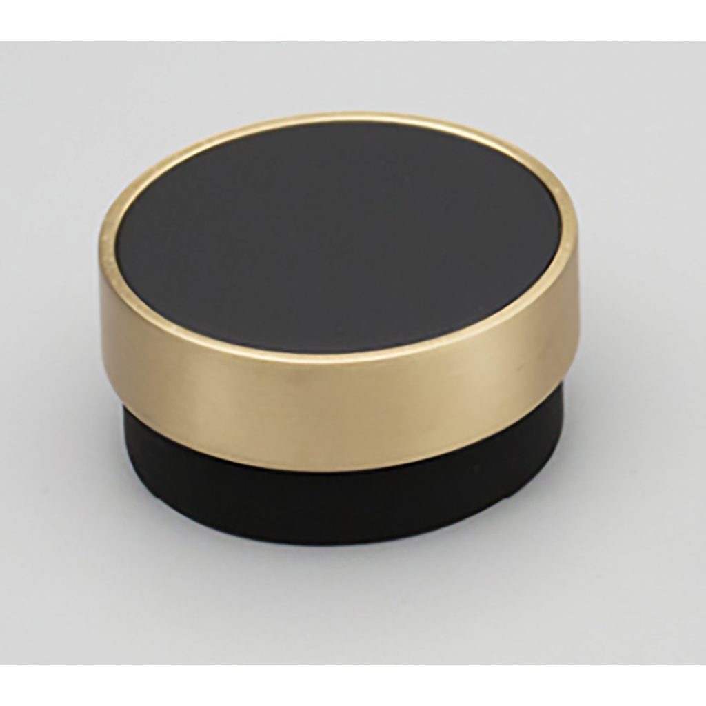 Rhegal Cabinet Knob Matt Black and Brushed Gold Ring