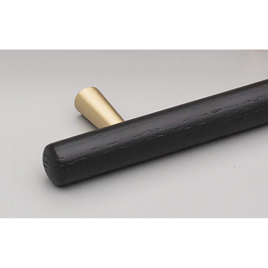 Drogon Timber Cabinet Handle Black & Brass