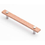 Castella Lenah Tas Oak and Satin Chrome Kitchen Cabinet Handle