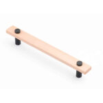 Castella Lena Euro Beech & Matt Black Cabinet Handle