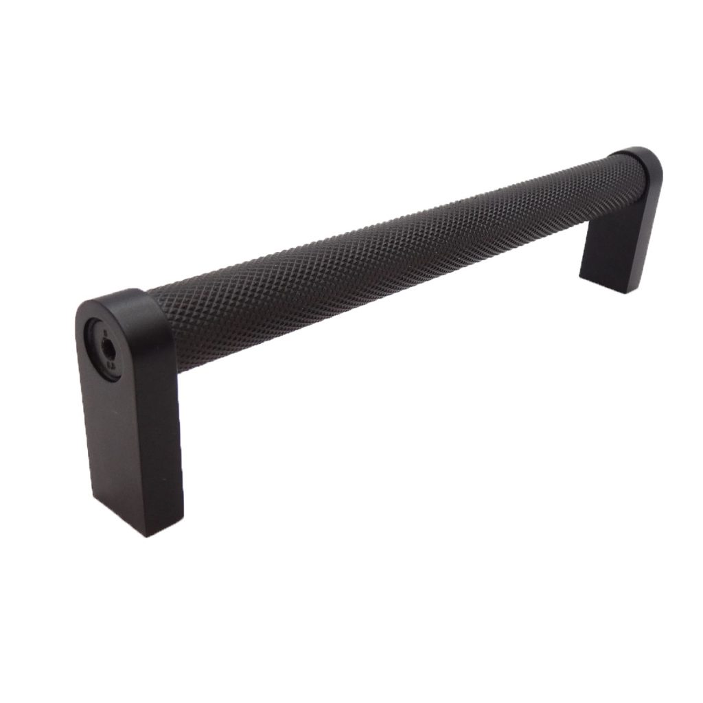 Rhys Cabinet Handle Matt Black - Knurled Kitchen Handle