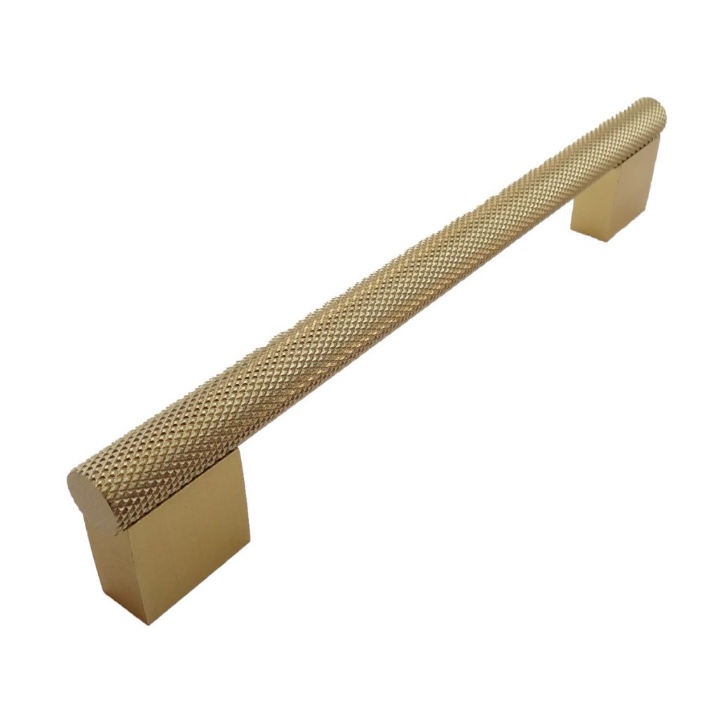 Reuben Kitchen Cabinet Handle Knurled Brushed Gold