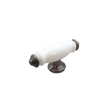 Airini Cabinet Knob – White & Pewter