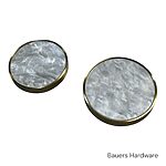 White shell and brass base furniture knob