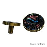 Psych cabinet knob with brass base