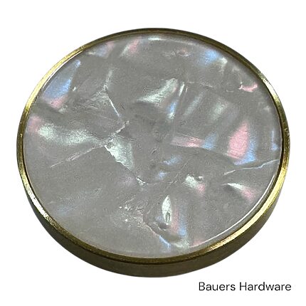Pearl shell cabinet knob with brass base