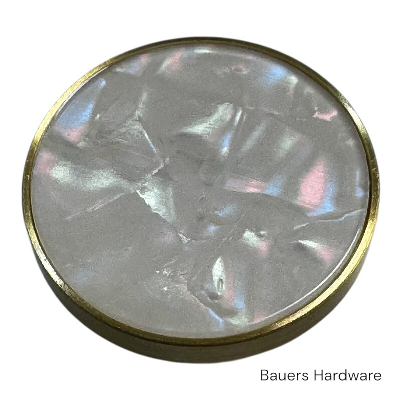 Pearl shell cabinet knob with brass base