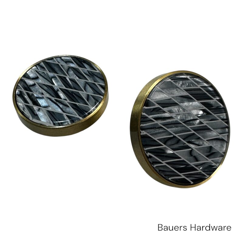 Sirius Grey & Brass Cabinet Knob