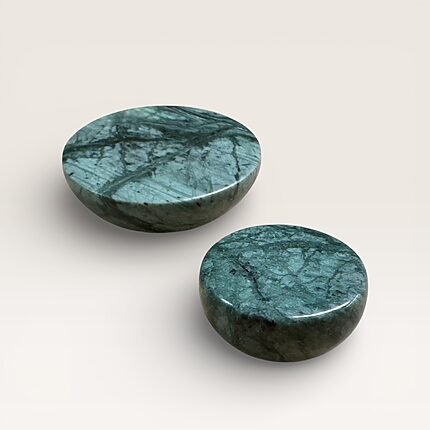 Green marble disc knob