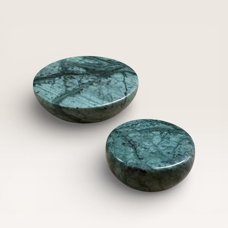 Green marble disc knob