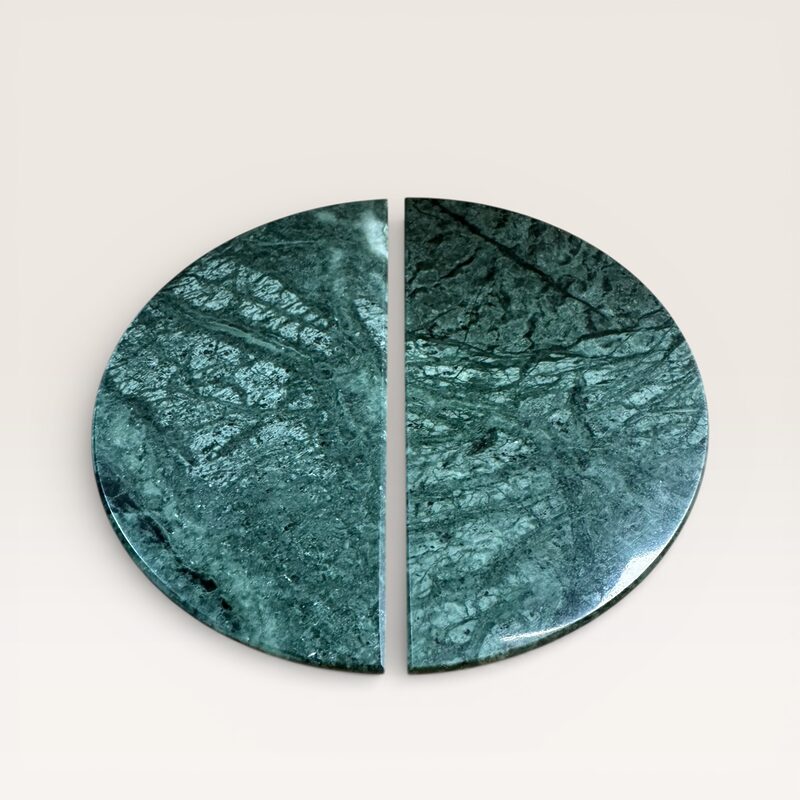 Green marble half moon pull handles