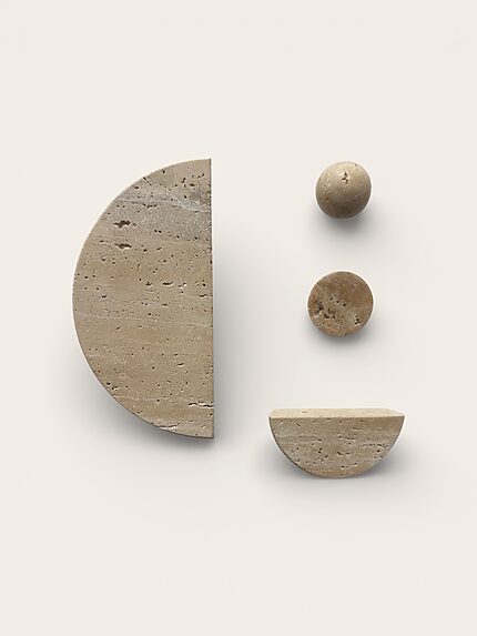 Travertine kitchen and wardrobe handles