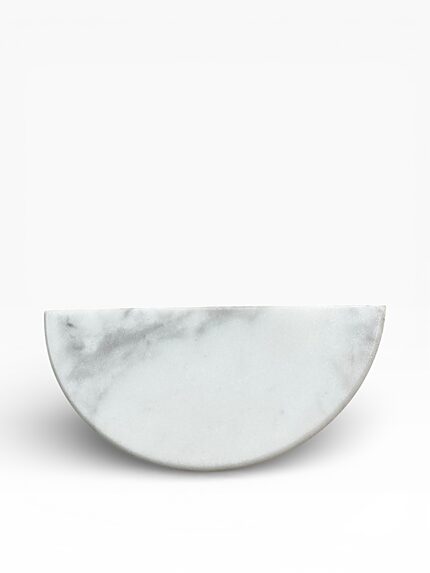 White marble half moon handle for kitchens