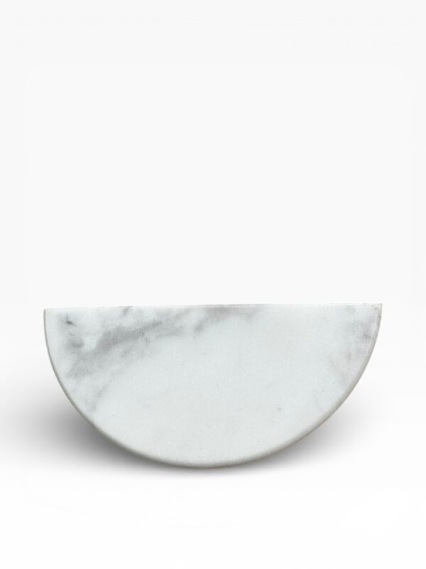 White marble half moon handle for kitchens