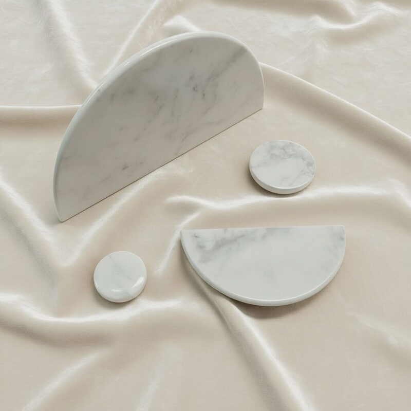 White marble handles and knobs
